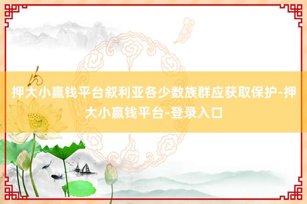 押大小赢钱平台叙利亚各少数族群应获取保护-押大小赢钱平台-登录入口