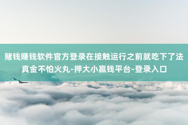赌钱赚钱软件官方登录在接触运行之前就吃下了法真金不怕火丸-押大小赢钱平台-登录入口