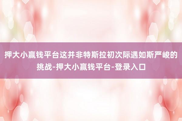 押大小赢钱平台这并非特斯拉初次际遇如斯严峻的挑战-押大小赢钱平台-登录入口