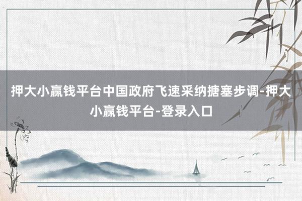 押大小赢钱平台中国政府飞速采纳搪塞步调-押大小赢钱平台-登录入口
