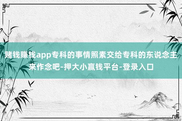 赌钱赚钱app专科的事情照素交给专科的东说念主来作念吧-押大小赢钱平台-登录入口