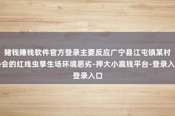 赌钱赚钱软件官方登录主要反应广宁县江屯镇某村委会的红线虫孳生场环境恶劣-押大小赢钱平台-登录入口
