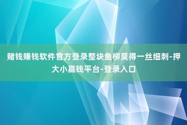 赌钱赚钱软件官方登录整块鱼柳莫得一丝细刺-押大小赢钱平台-登录入口
