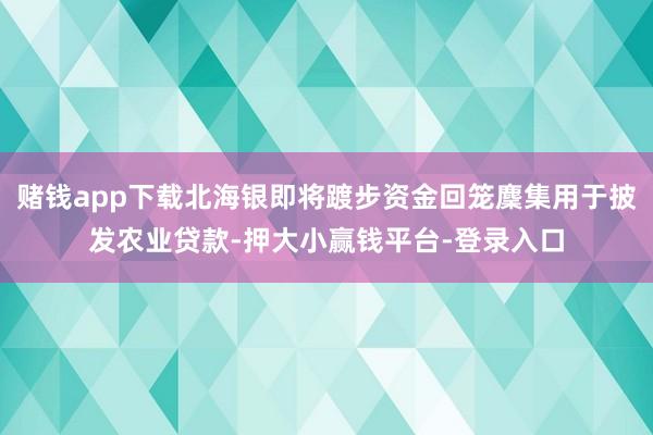 赌钱app下载北海银即将踱步资金回笼麇集用于披发农业贷款-押大小赢钱平台-登录入口